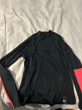 Adidas by Stella McCartney Black Long Sleeve Pullover with Pink Accents